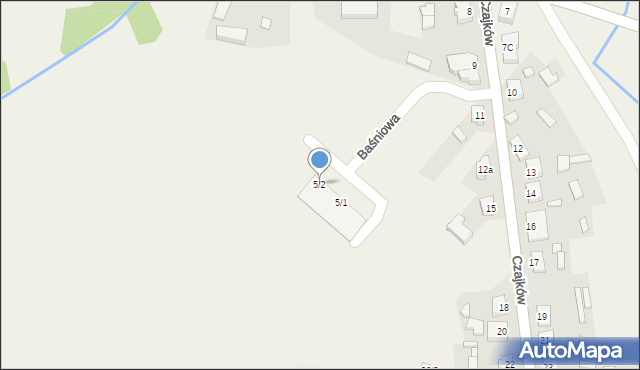 Czajków, Baśniowa, 5/2, mapa Czajków