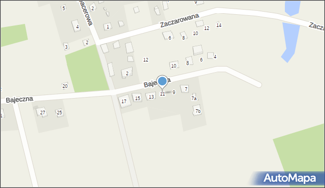 Czarnów, Bajeczna, 11, mapa Czarnów