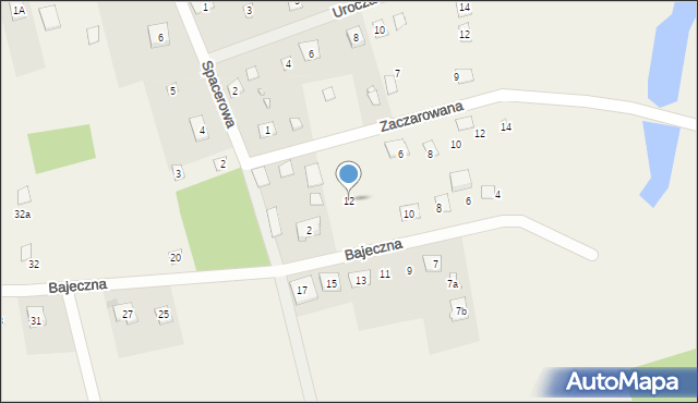 Czarnów, Bajeczna, 12, mapa Czarnów
