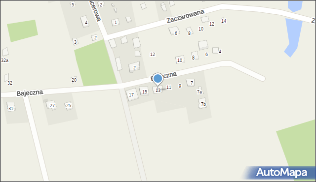Czarnów, Bajeczna, 13, mapa Czarnów