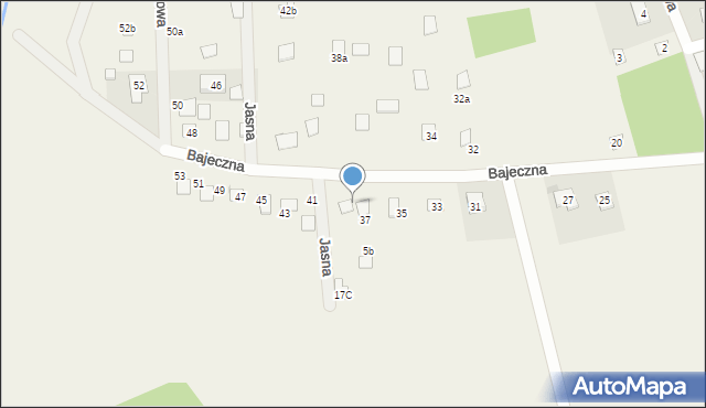 Czarnów, Bajeczna, 39, mapa Czarnów