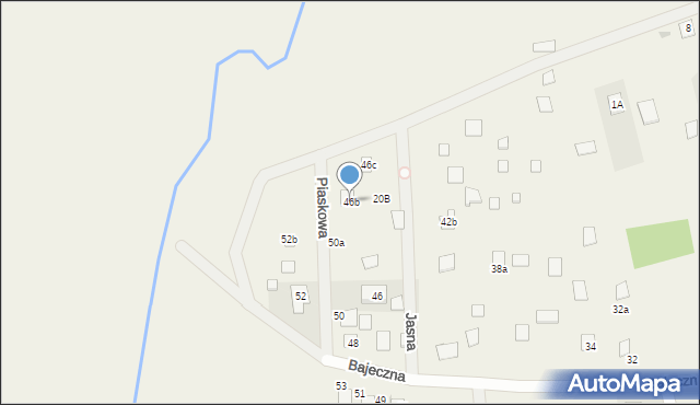 Czarnów, Bajeczna, 46b, mapa Czarnów