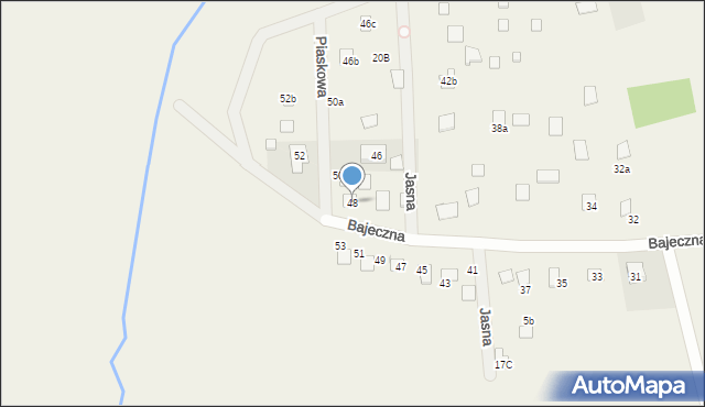 Czarnów, Bajeczna, 48, mapa Czarnów