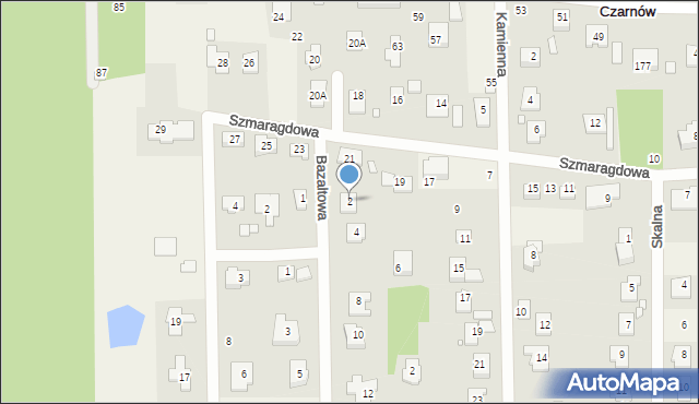 Czarnów, Bazaltowa, 2, mapa Czarnów