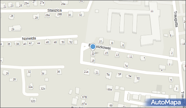 Czechowice-Dziedzice, Baduszkowej Danuty, 12, mapa Czechowic-Dziedzic