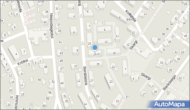 Czechowice-Dziedzice, Barabasza Jana Nepomucena, ks., 17, mapa Czechowic-Dziedzic