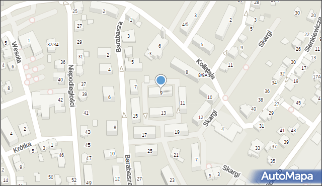 Czechowice-Dziedzice, Barabasza Jana Nepomucena, ks., 9, mapa Czechowic-Dziedzic