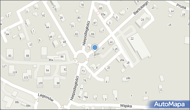 Czechowice-Dziedzice, Barlickiego Norberta, 10, mapa Czechowic-Dziedzic