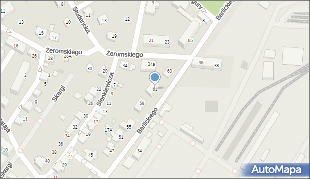 Czechowice-Dziedzice, Barlickiego Norberta, 61, mapa Czechowic-Dziedzic