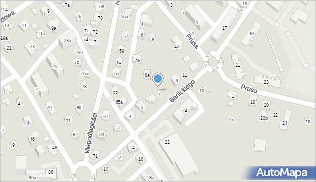 Czechowice-Dziedzice, Barlickiego Norberta, 7a, mapa Czechowic-Dziedzic