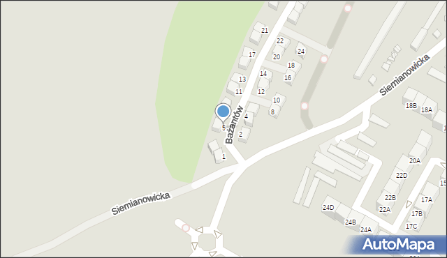 Czeladź, Bażantów, 5, mapa Czeladź