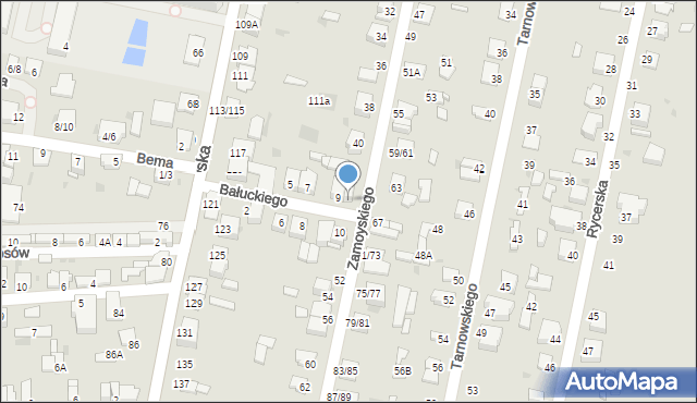 Częstochowa, Bałuckiego Michała, 9A, mapa Częstochowy