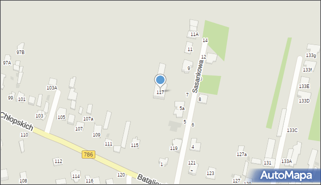 Częstochowa, Batalionów Chłopskich, 117, mapa Częstochowy