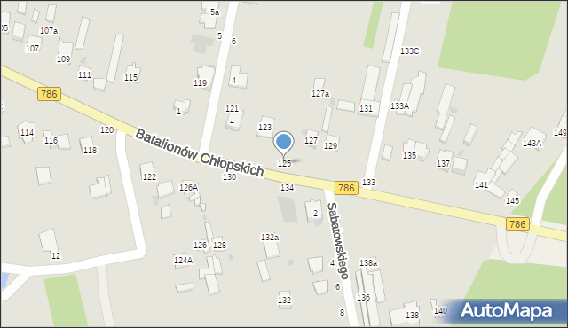 Częstochowa, Batalionów Chłopskich, 125, mapa Częstochowy