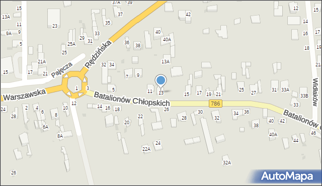 Częstochowa, Batalionów Chłopskich, 13, mapa Częstochowy