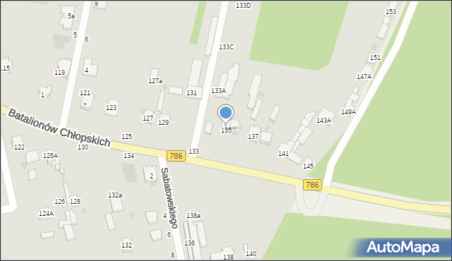 Częstochowa, Batalionów Chłopskich, 135, mapa Częstochowy