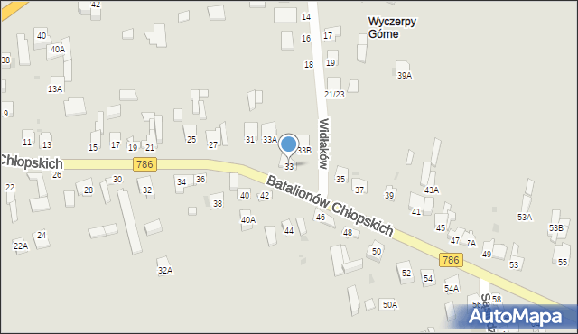 Częstochowa, Batalionów Chłopskich, 33, mapa Częstochowy