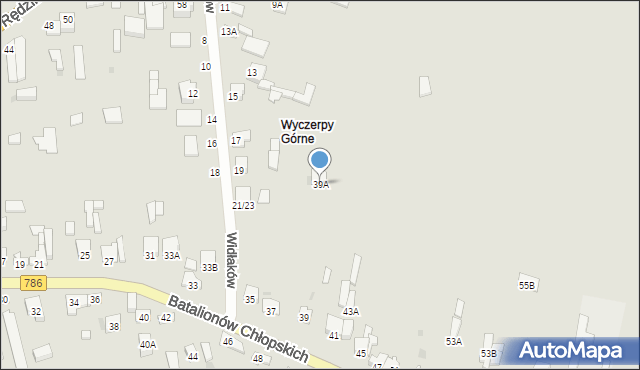 Częstochowa, Batalionów Chłopskich, 39A, mapa Częstochowy