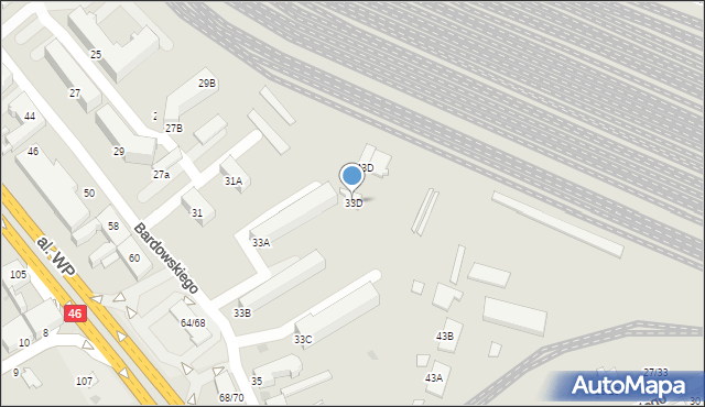 Częstochowa, Bardowskiego Piotra, 33D, mapa Częstochowy