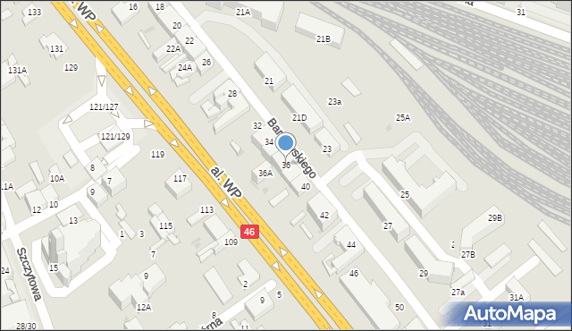 Częstochowa, Bardowskiego Piotra, 36, mapa Częstochowy