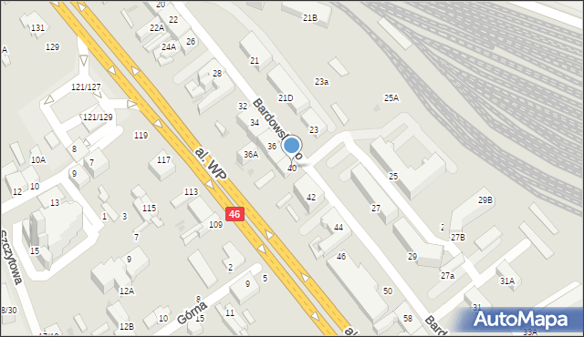 Częstochowa, Bardowskiego Piotra, 40, mapa Częstochowy