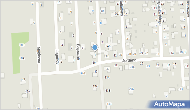 Częstochowa, Baśniowa, 1, mapa Częstochowy