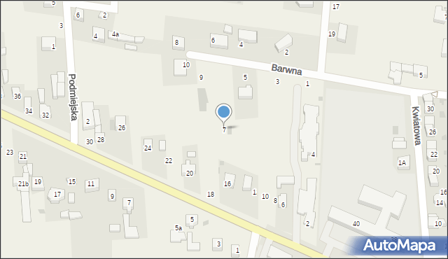 Dąbrowa, Barwna, 7, mapa Dąbrowa