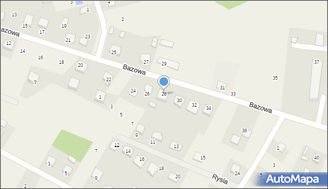 Dąbrowa Chełmińska, Bazowa, 28, mapa Dąbrowa Chełmińska