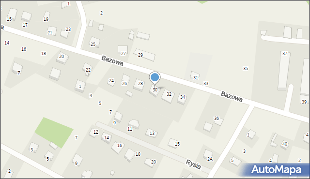 Dąbrowa Chełmińska, Bazowa, 30, mapa Dąbrowa Chełmińska