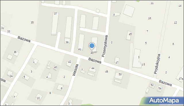 Dąbrowa Chełmińska, Bazowa, 43, mapa Dąbrowa Chełmińska