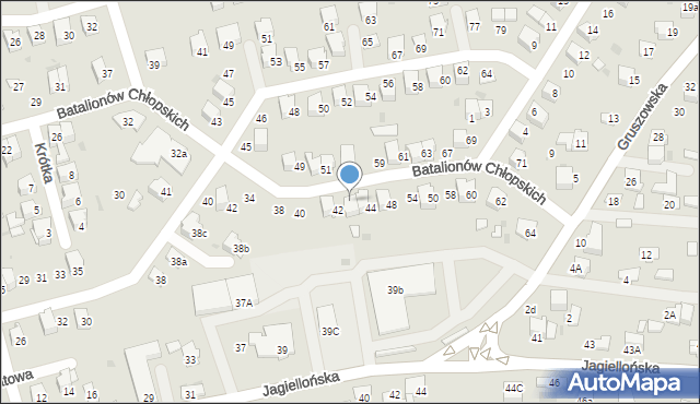 Dąbrowa Tarnowska, Batalionów Chłopskich, 46, mapa Dąbrowa Tarnowska