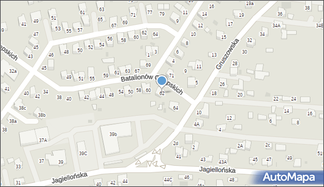 Dąbrowa Tarnowska, Batalionów Chłopskich, 62, mapa Dąbrowa Tarnowska