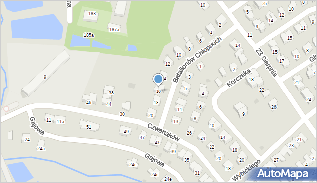 Dębica, Batalionów Chłopskich, 16, mapa Dębicy