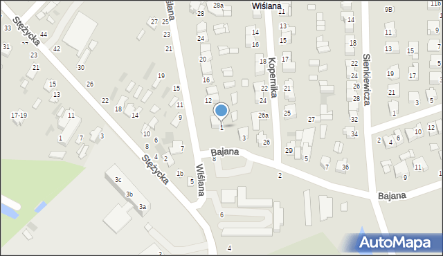 Dęblin, Bajana Jerzego, 1, mapa Dęblin