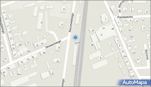 Dębno, Baczewskiego Jana, 13, mapa Dębno