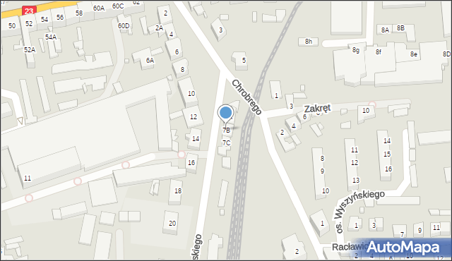 Dębno, Baczewskiego Jana, 7B, mapa Dębno