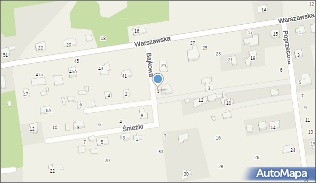 Długa Szlachecka, Bajkowa, 1, mapa Długa Szlachecka