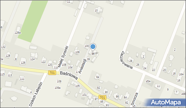 Domaniew, Baśniowa, 96, mapa Domaniew