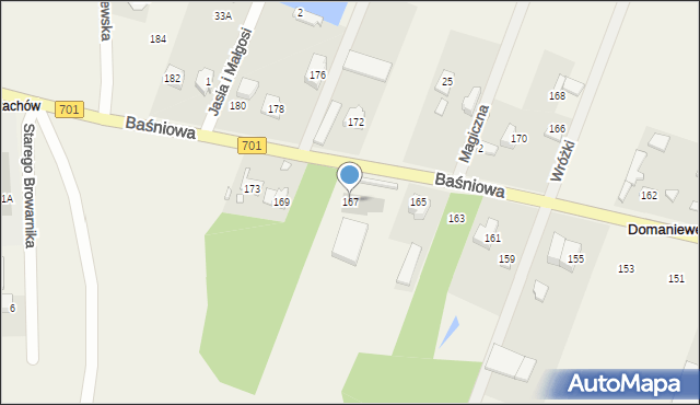 Domaniewek, Baśniowa, 167, mapa Domaniewek