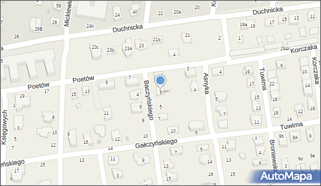 Duchnice, Baczyńskiego Krzysztofa Kamila, 3, mapa Duchnice