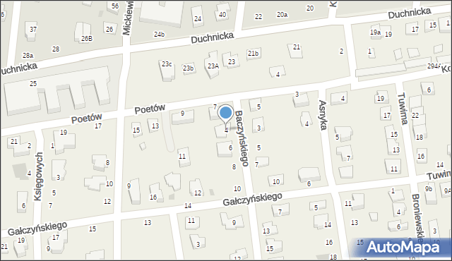 Duchnice, Baczyńskiego Krzysztofa Kamila, 4, mapa Duchnice