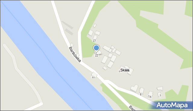 Dynów, Bartkówka, 12, mapa Dynów