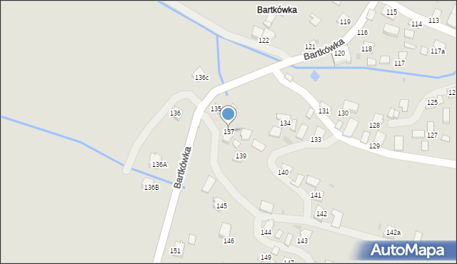 Dynów, Bartkówka, 137, mapa Dynów