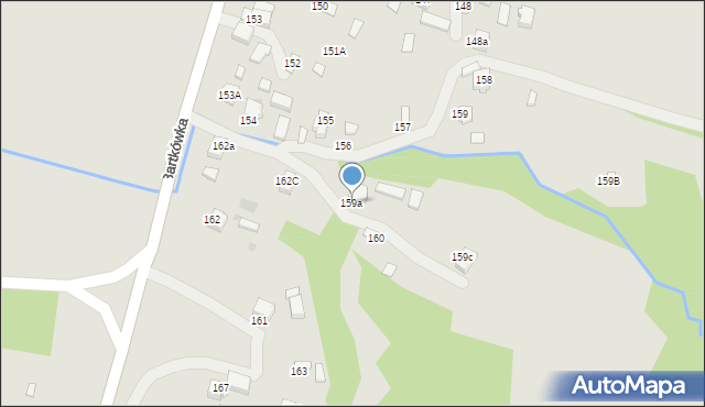Dynów, Bartkówka, 159a, mapa Dynów