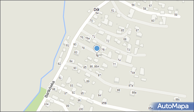 Dynów, Bartkówka, 78, mapa Dynów