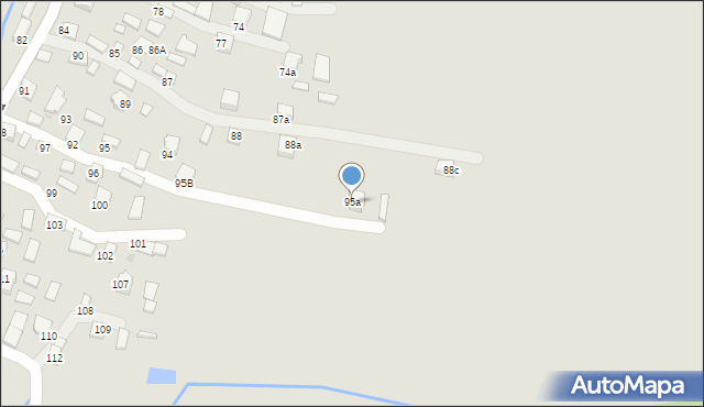 Dynów, Bartkówka, 95a, mapa Dynów