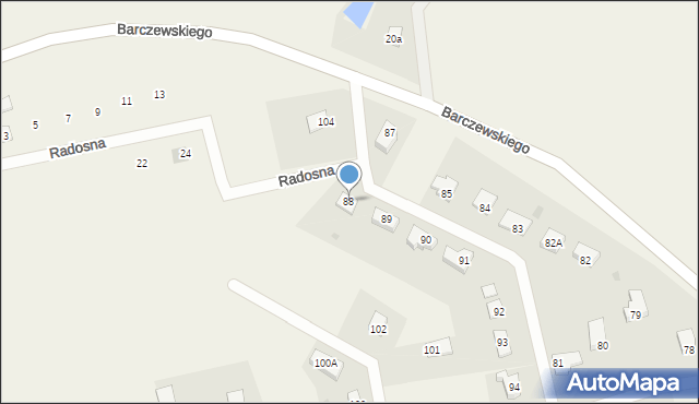 Dywity, Barczewskiego Walentego, ks., 88, mapa Dywity