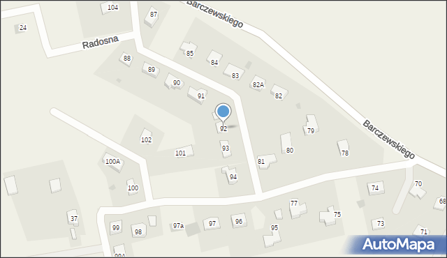 Dywity, Barczewskiego Walentego, ks., 92, mapa Dywity