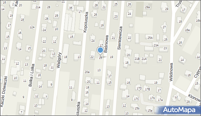 Dziekanów Leśny, Baśniowa, 15, mapa Dziekanów Leśny