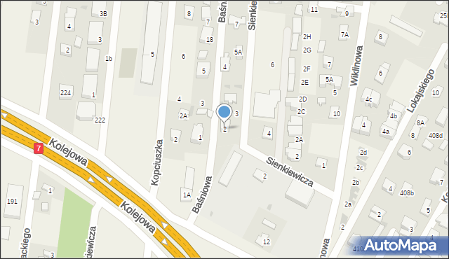 Dziekanów Leśny, Baśniowa, 2, mapa Dziekanów Leśny